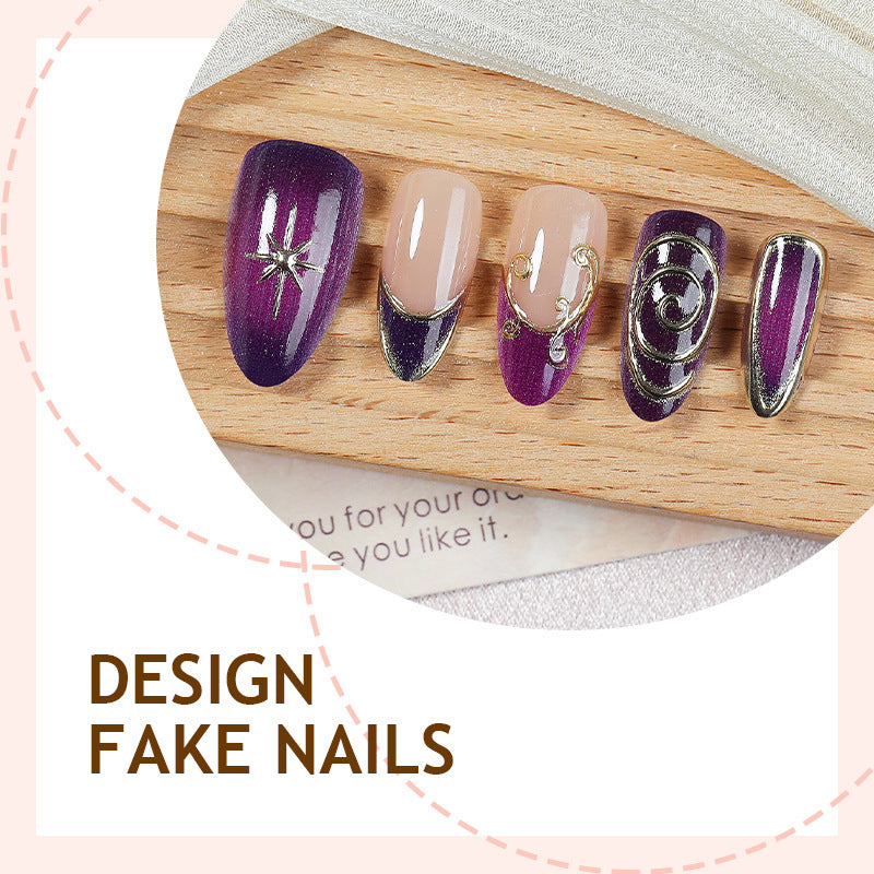 Acrylic nail set with elegant shimmer design Stornfield