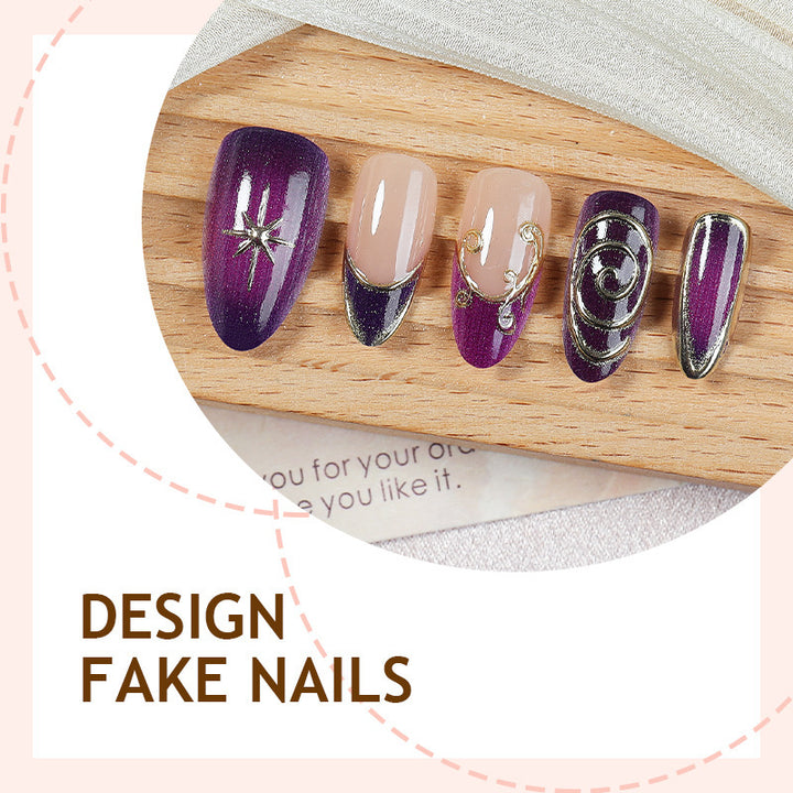 Acrylic nail set with elegant shimmer design Stornfield