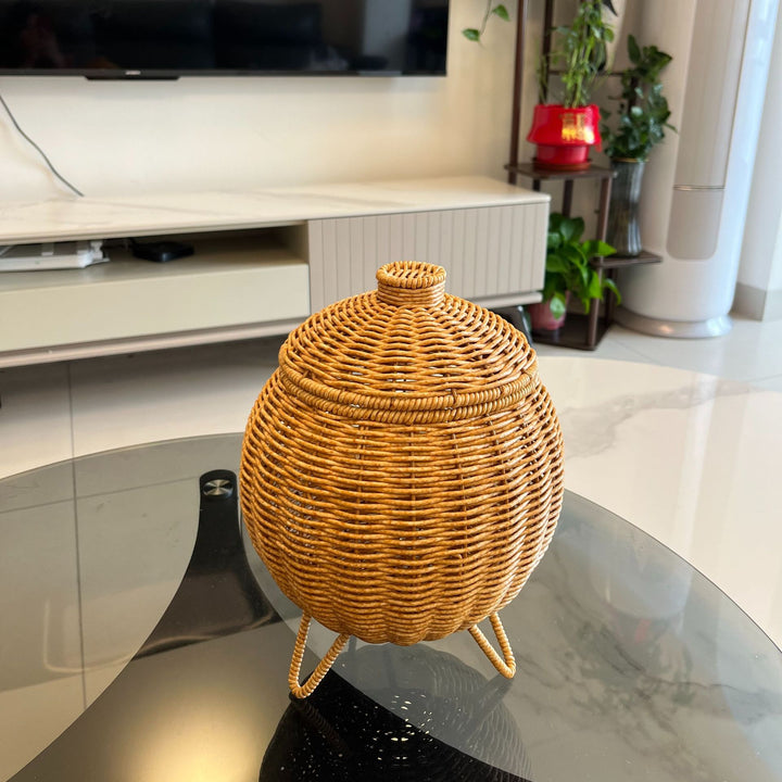 Women artfully woven storage pot Stornfield