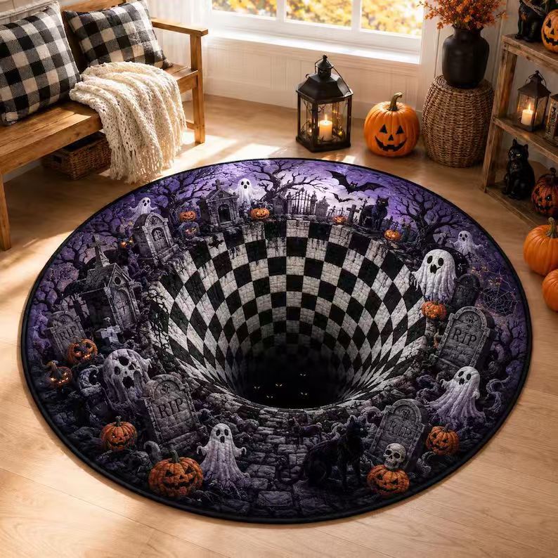 3D Pumpkin Themed Area Rug