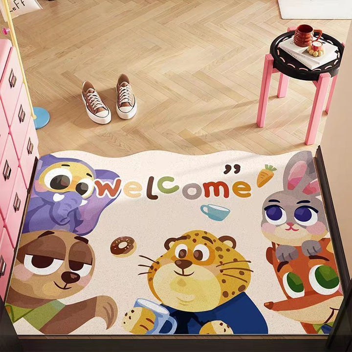 Whimsical Animal-Themed Welcome Mat