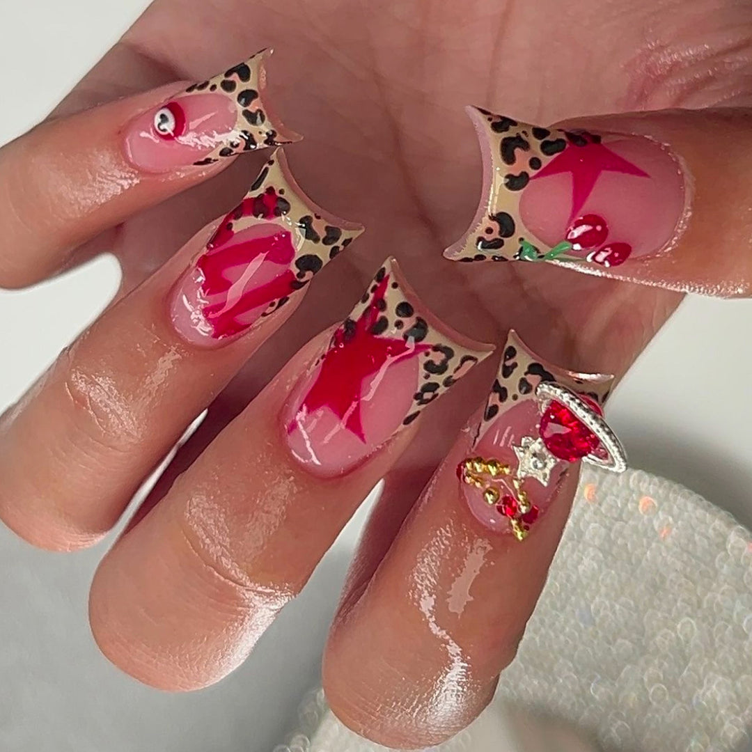 Artistic Leopard Print Press-On Nail Art Stornfield