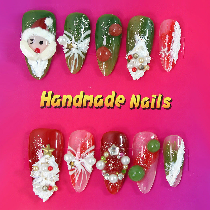 Artificial nails with festive Christmas design Stornfield