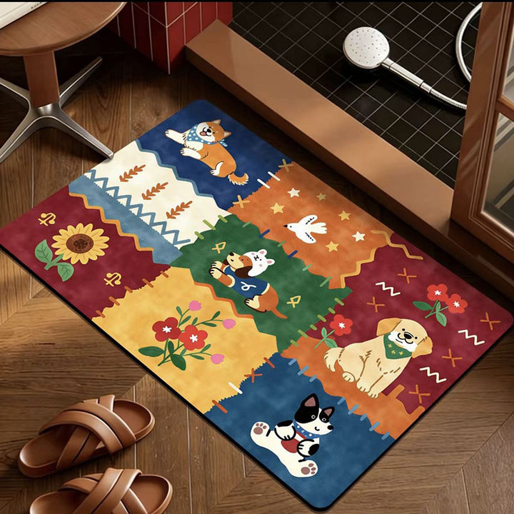 Playful Cat-Themed Bath Mat