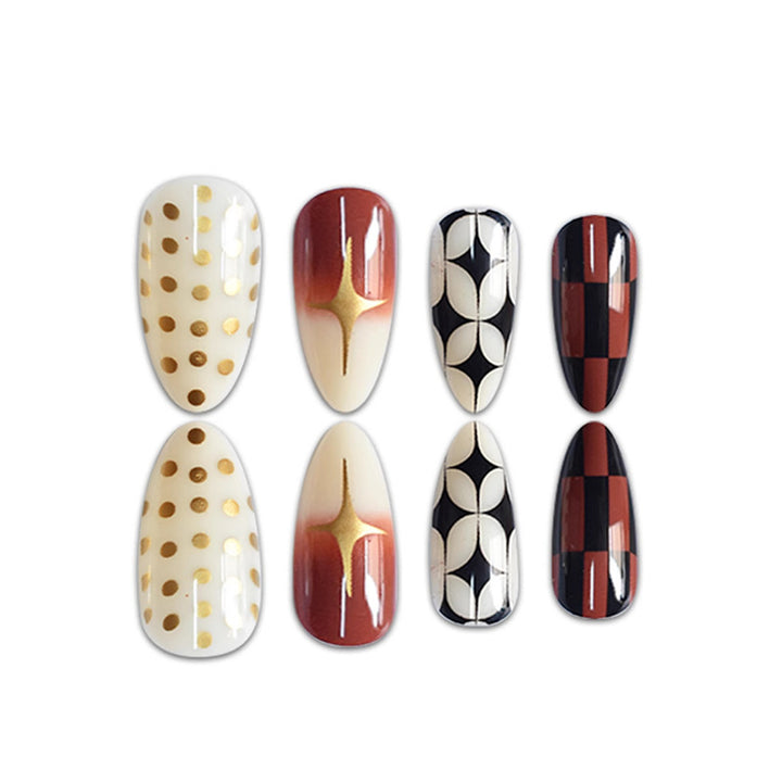 Stylish Stiletto Press-On Nails with Elegant Patterns Stornfield