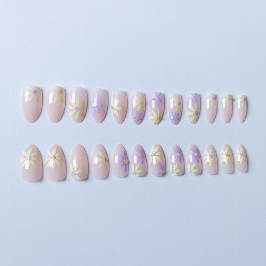 Elegant Floral Acrylic Nail Art