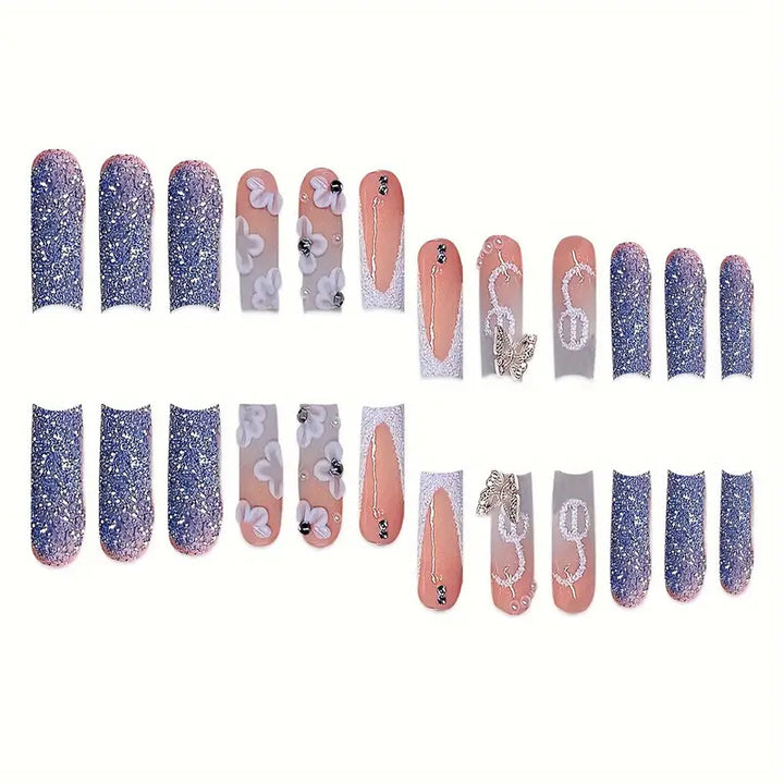 Decorative 3D Floral Press-On Nail Art Stornfield