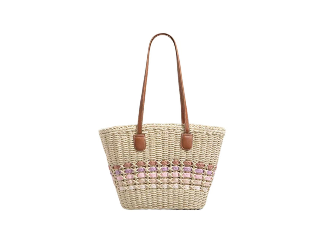 Braided handbag with elegant leather trim Stornfield