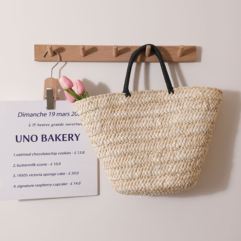 Elegant Basket Bag with Contrast Handles Stornfield