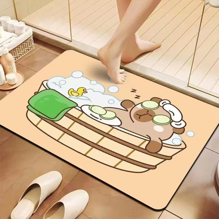 Playful Cartoon Bath Mat