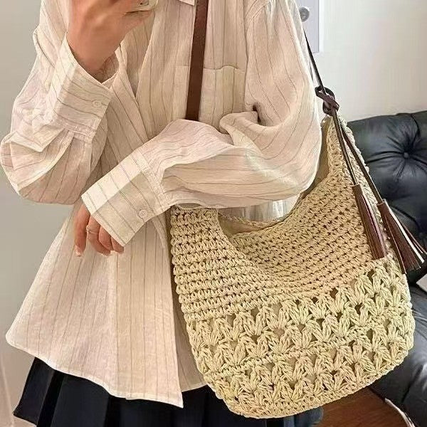 Macrame Crossbody Bag with Tassel Details Stornfield