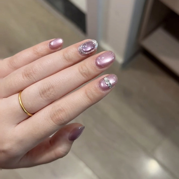 Elegant Crystal-Accented Nail Tips