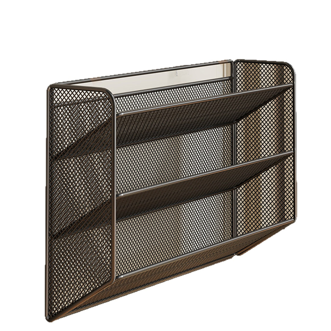 Wall-Mounted Fold-Down Mesh Shoe Shelf Organizer for Slim Entryways