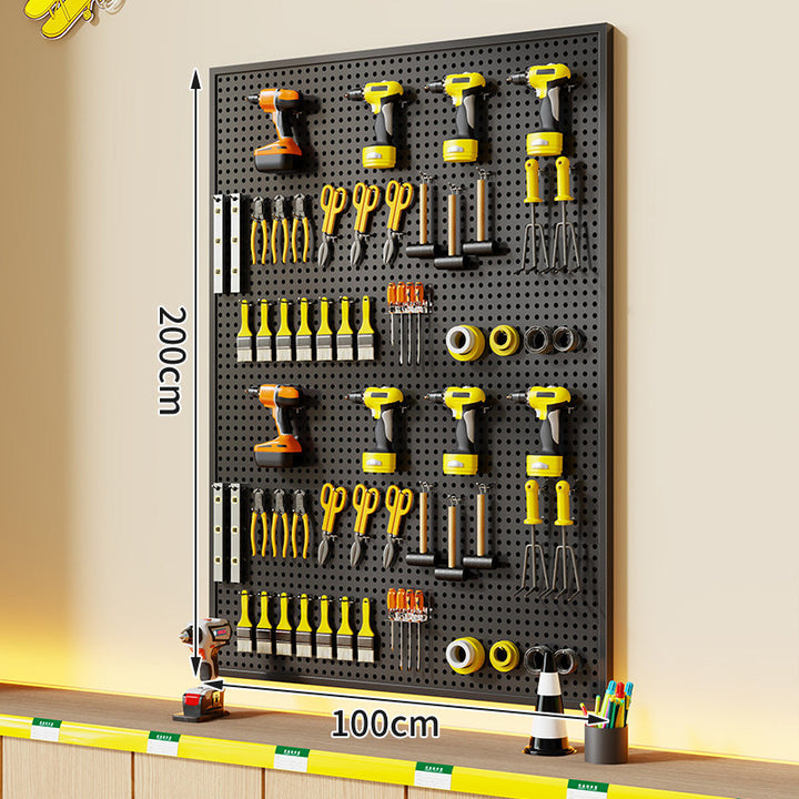 Large Rectangle Wall-Mounted Perforated Metal Pegboard Tool Storage Panel