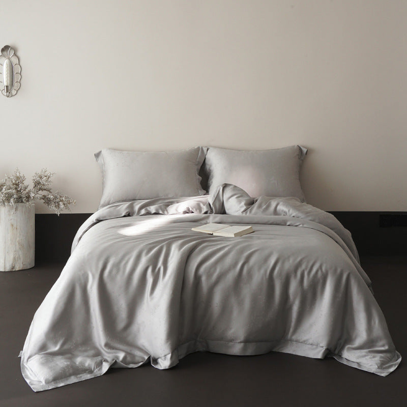 Hotel-Style Satin-Feel Duvet Cover and Pillowcase Set with Hidden Closure