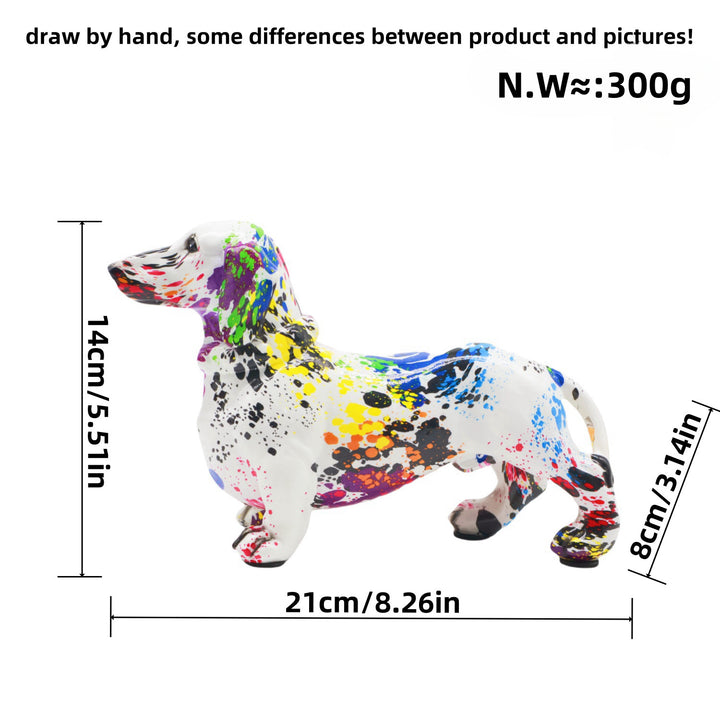 Colorful decoration figure of a dachshund in graffiti style Stornfield