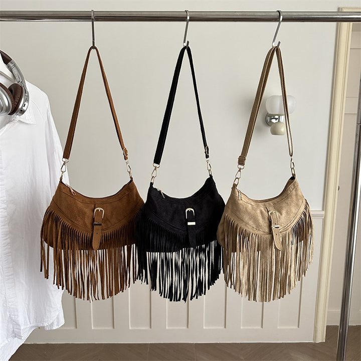 Bohemian Suede Fringe Handbag