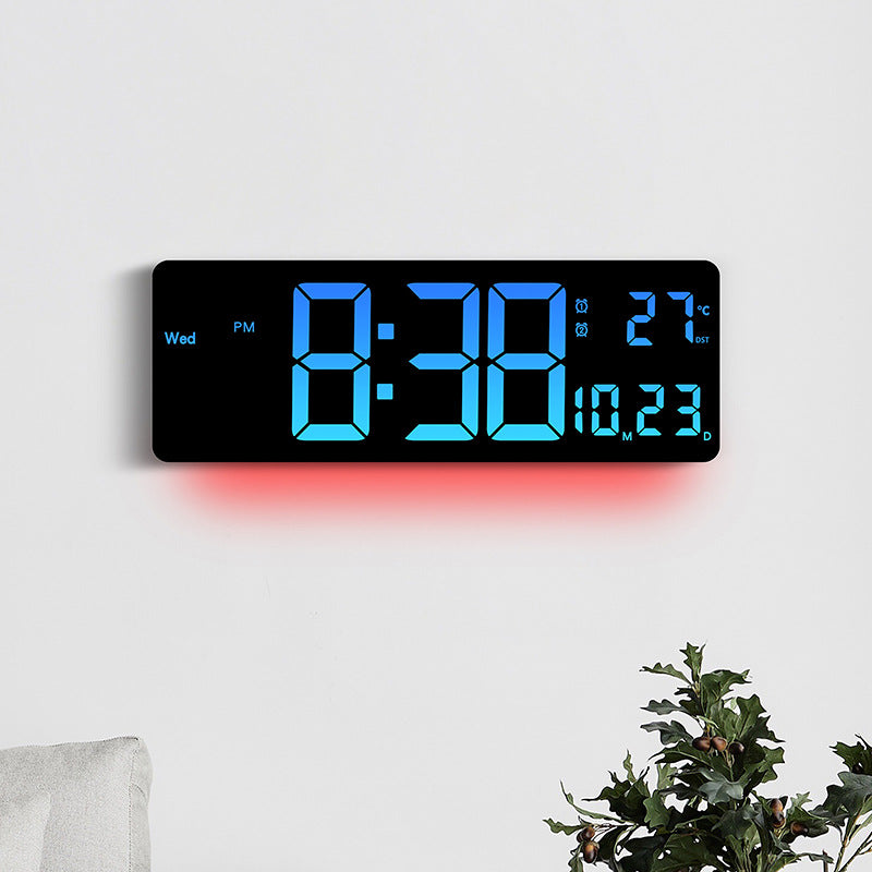 Digital Wall Clock with Multicolored LED Display Stornfield