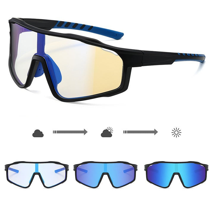 Unisex sporty cycling glasses with photochromic lenses and aerodynamic design Stornfield