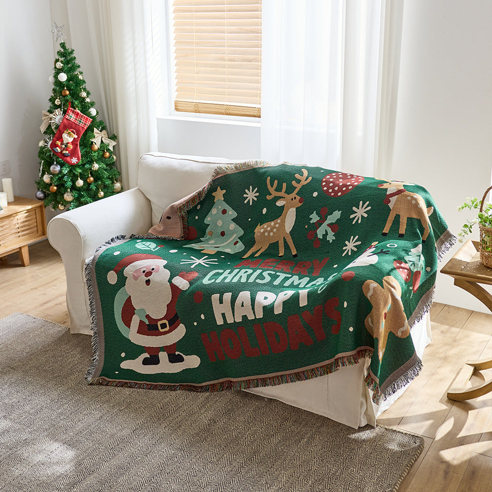 Festive Holiday-Themed Throw Blanket