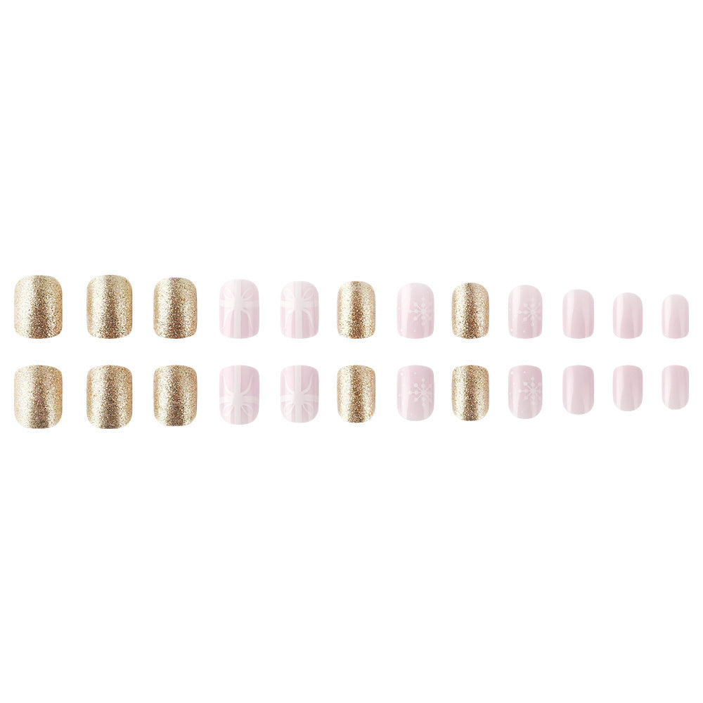 Festive Winter-Themed Press-On Nail Art Stornfield