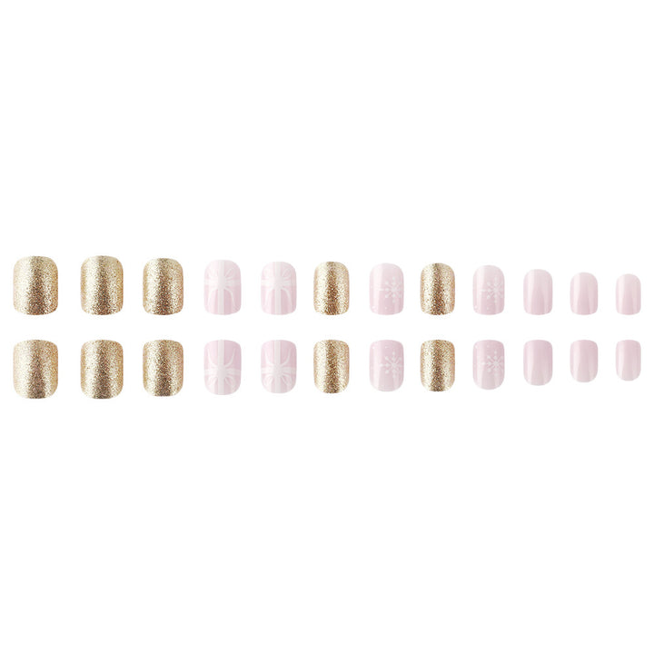 Festive Winter-Themed Press-On Nail Art Stornfield