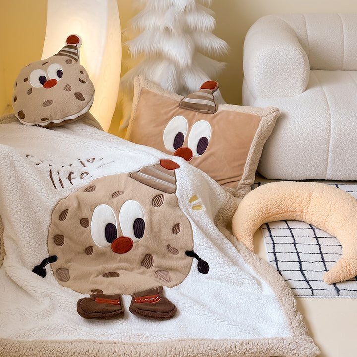 Cozy Christmas throw blanket with appliquéd Christmas tree motif and Sherpa lining