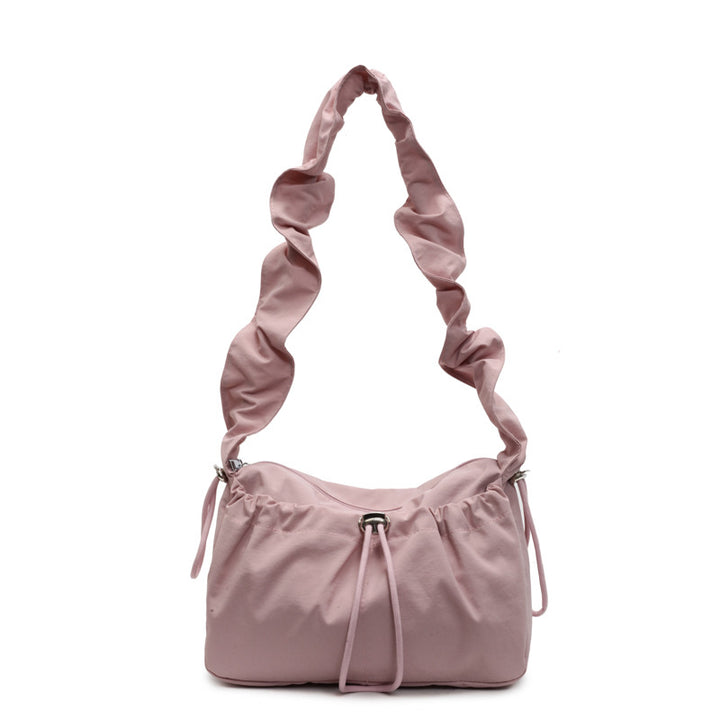 Ruffled Strap Handheld Tote Bag