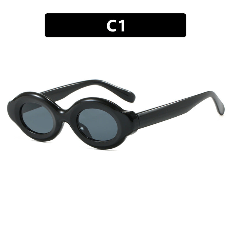 Women's sunglasses in trendy retro design with oval lenses Stornfield