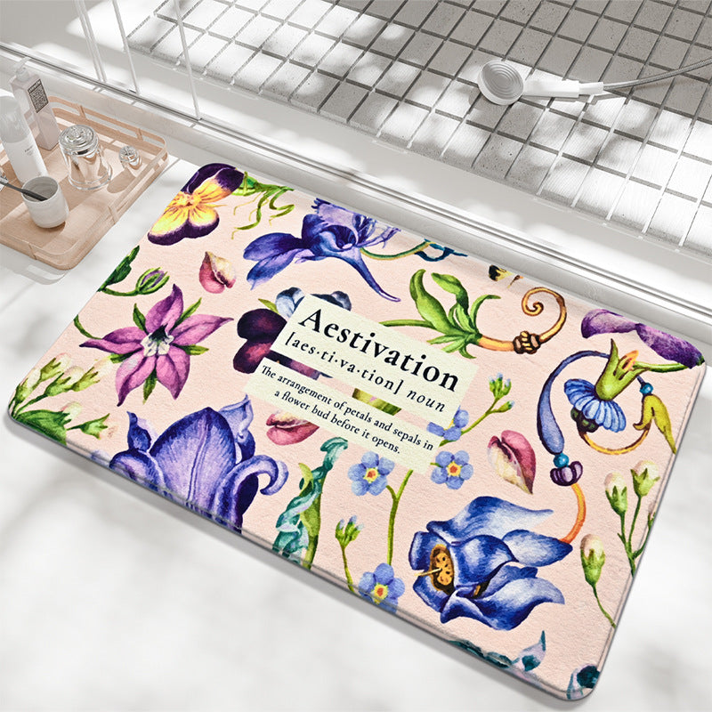 Floral-Decorative Bathroom Mat Stornfield