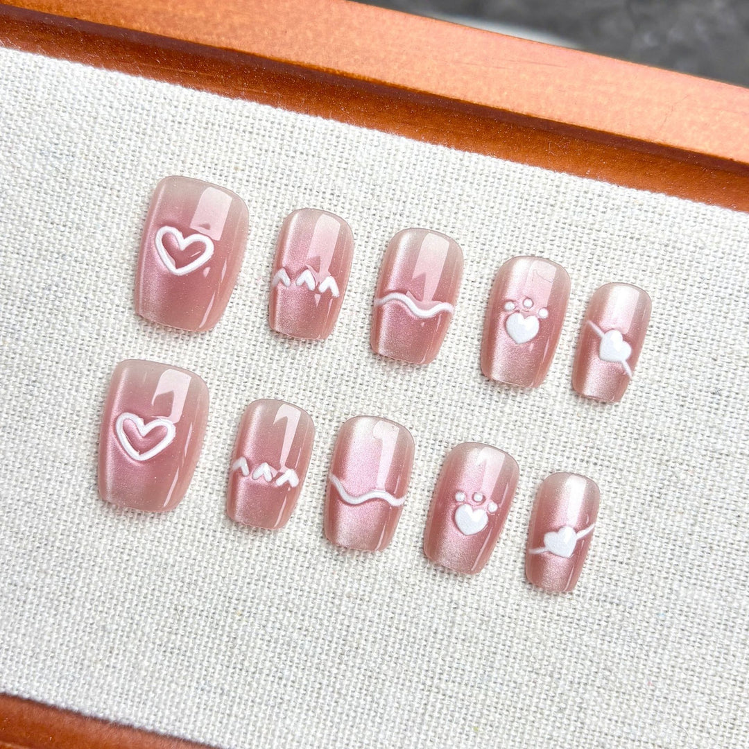 Customizable Heart and Paw Print Press-On Nails