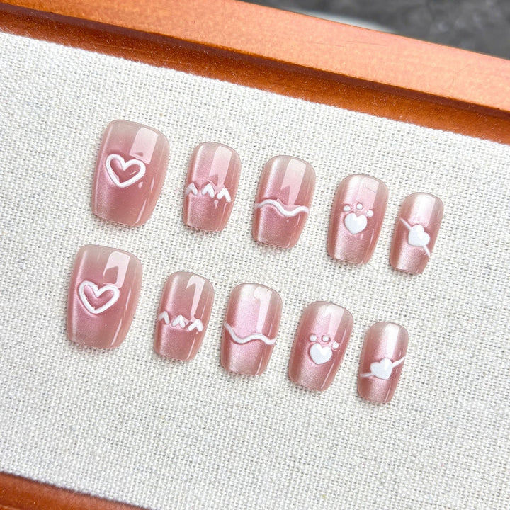 Customizable Heart and Paw Print Press-On Nails