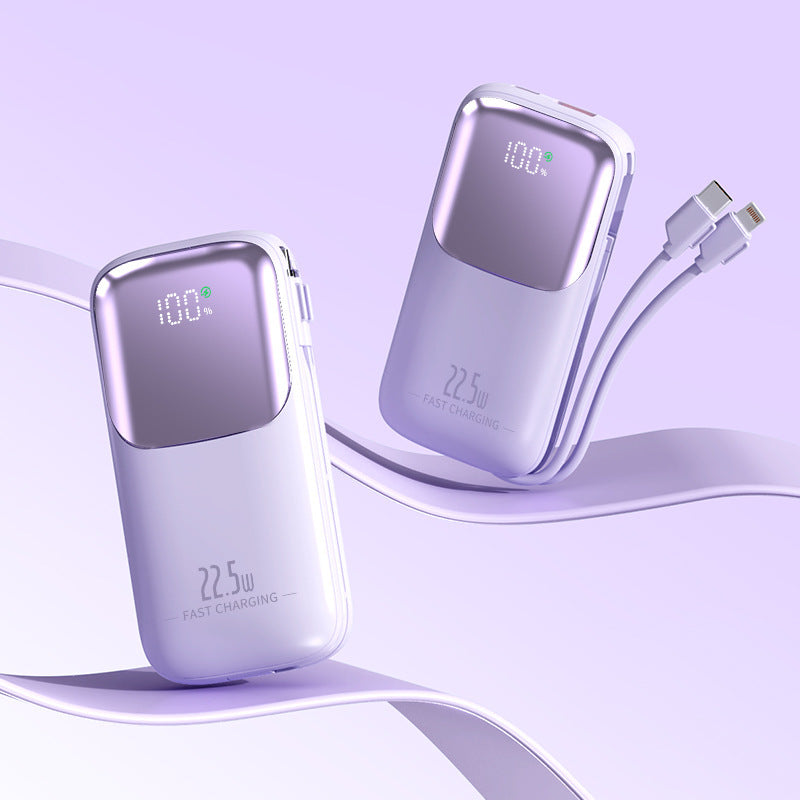 High-performance power bank with intelligent charge indicator and integrated cable Stornfield