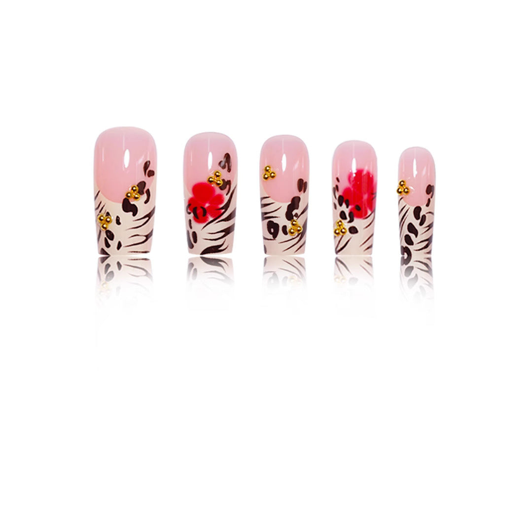Artistic Floral Press-On Nail Art Stornfield