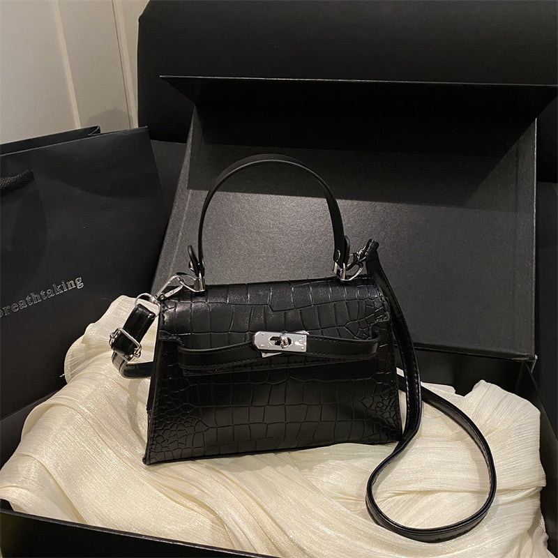 Elegant Crocodile-Embossed Handbag