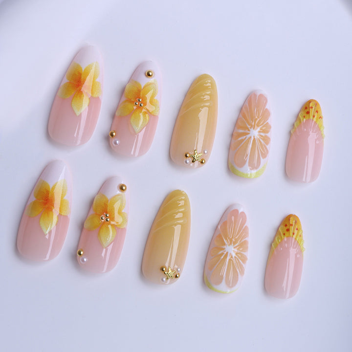 Artificial nails with playful fruit design Stornfield