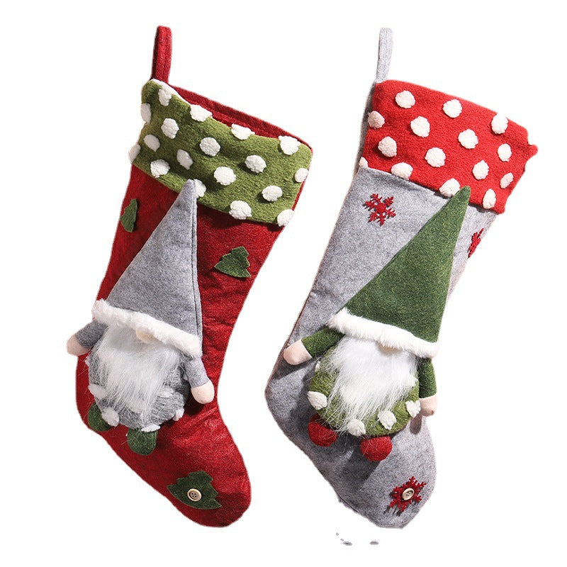Cute Christmas stocking with gnome motif Stornfield