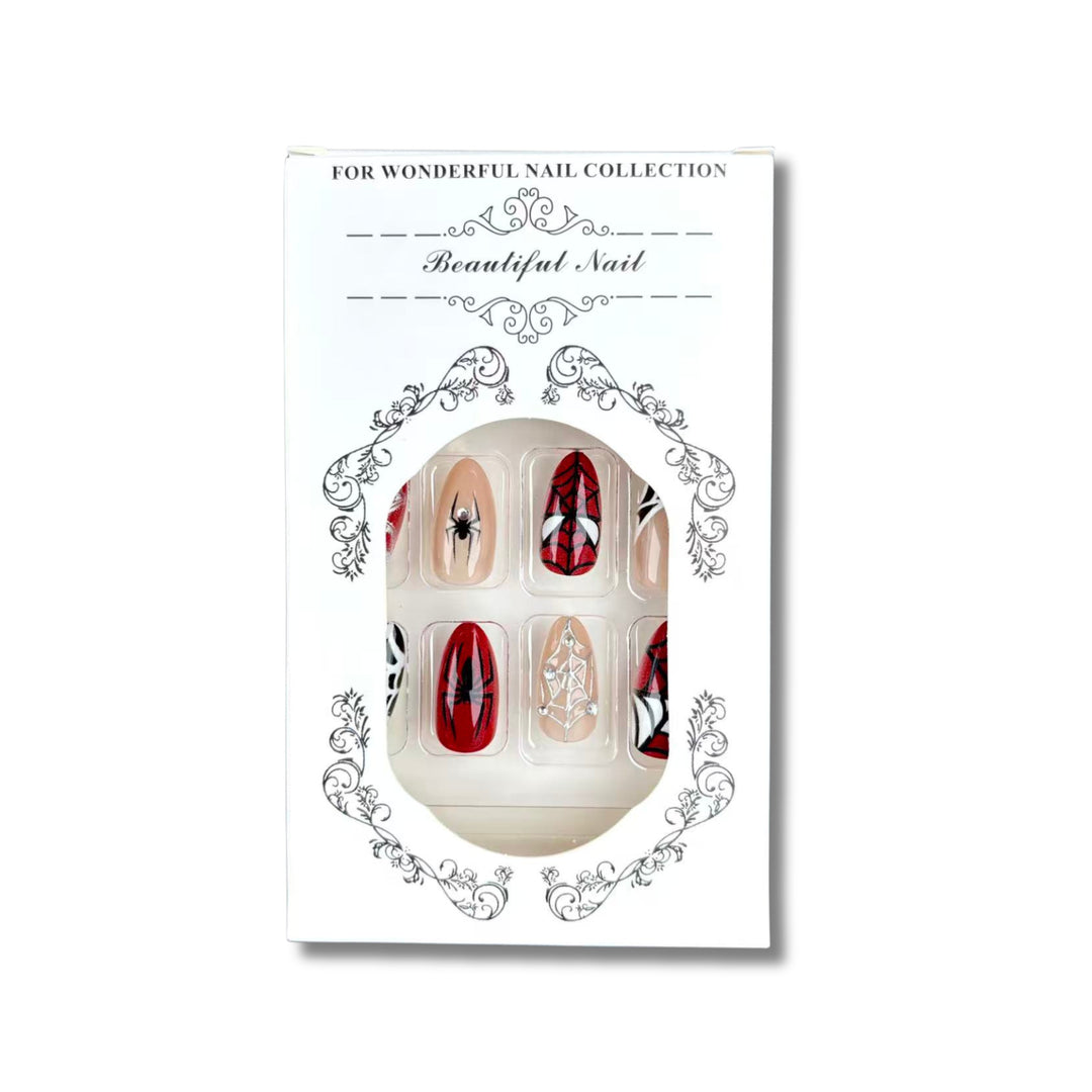 Artistic Spider-Themed Press-On Nail Kit