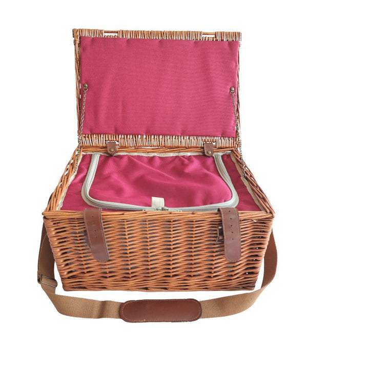 Women’s picnic basket with decorative lattice pattern and practical folding lid Stornfield