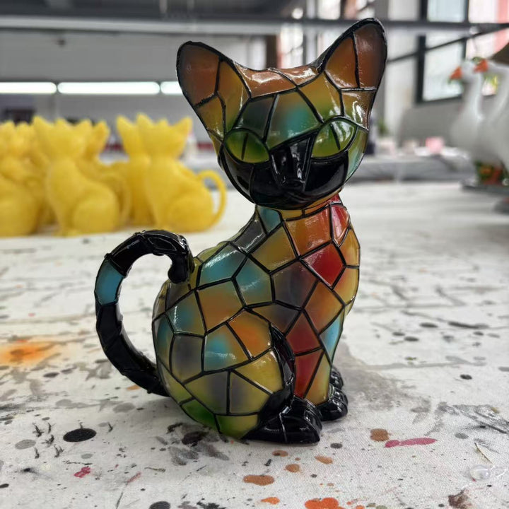 Decorative cat figurine in mosaic design Stornfield