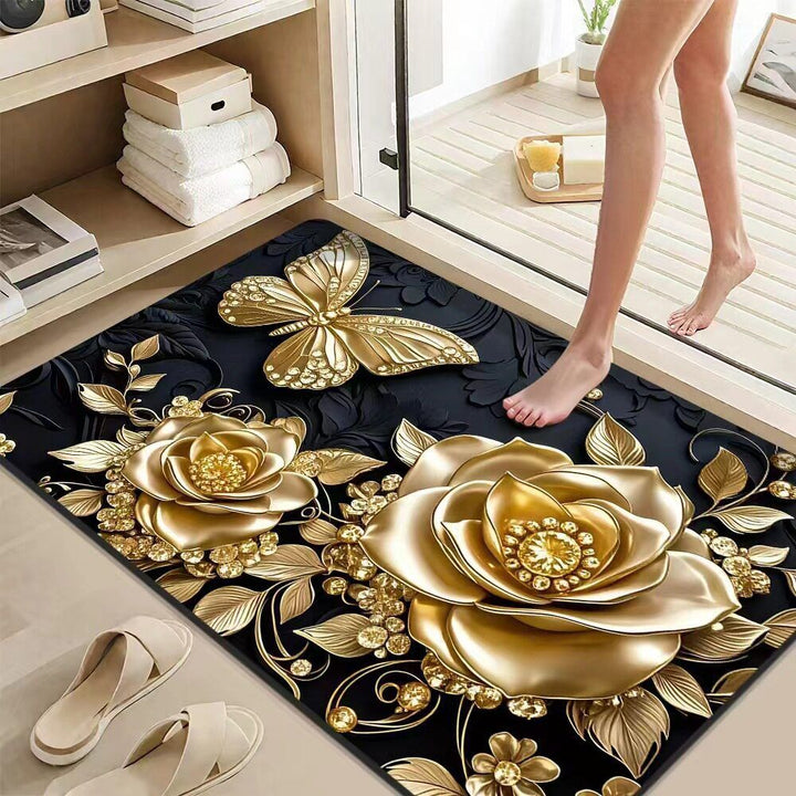Luxurious Decorative Floral Bath Mat