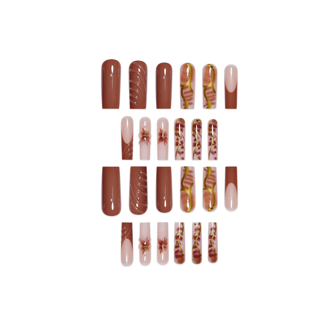 3D Floral Art Acrylic Nail Enhancements Stornfield