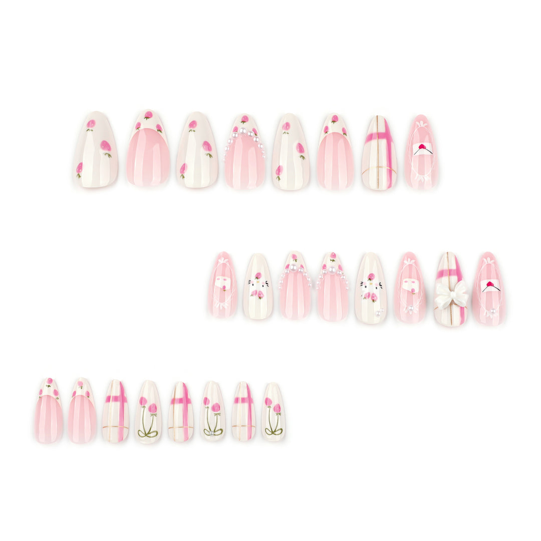 Artful stiletto nails with playful designs and a light 3D effect Stornfield
