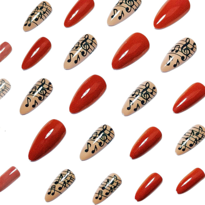 Artificial nails with Creative Note Design Stornfield