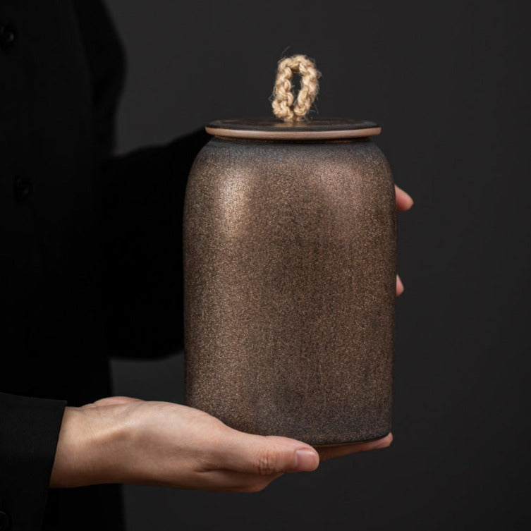Stornfield | Vintage Kitchen Storage Jar for Cookies and Sugar | Airtight Ceramic Gong Fu Container