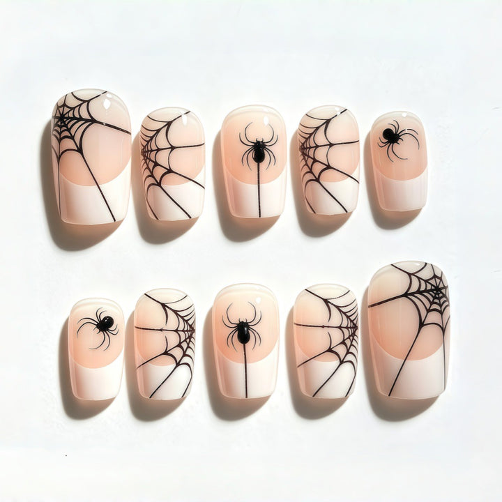 Halloween Artificial Nail Set with Spider Web Design Stornfield
