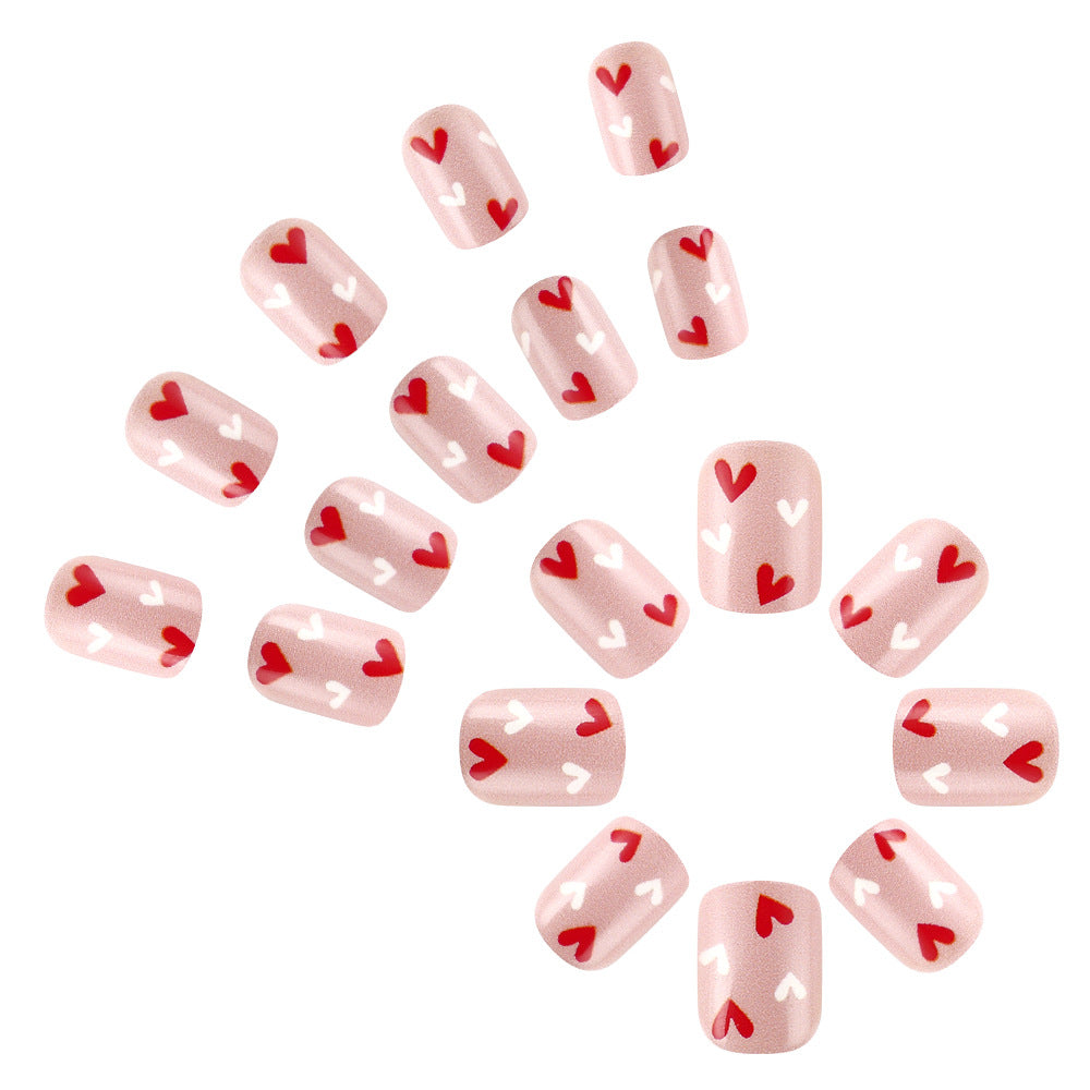 Heart-Patterned Press-On Nail Art Stornfield