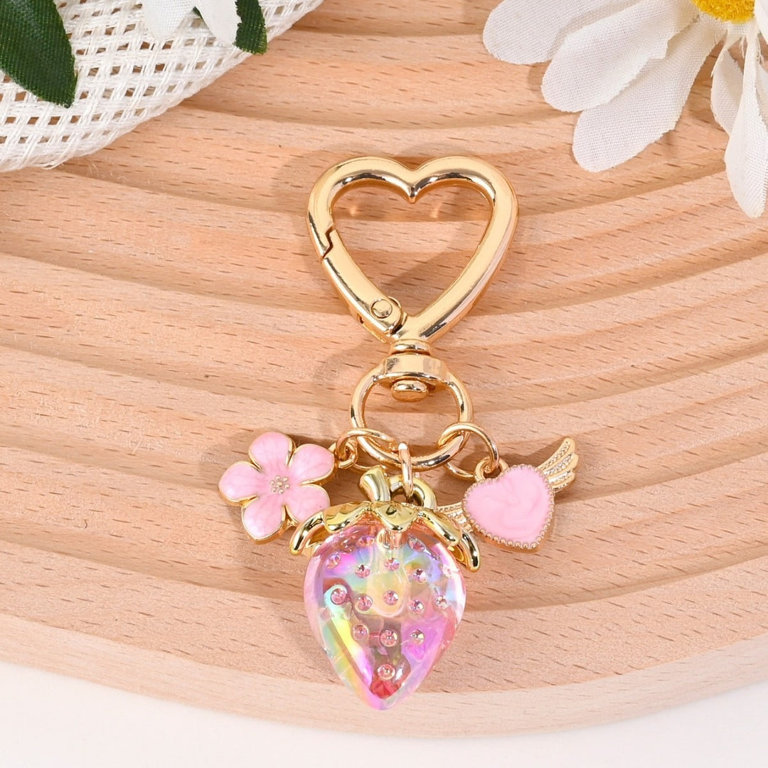 Keychain with Fruity Strawberry Design Stornfield