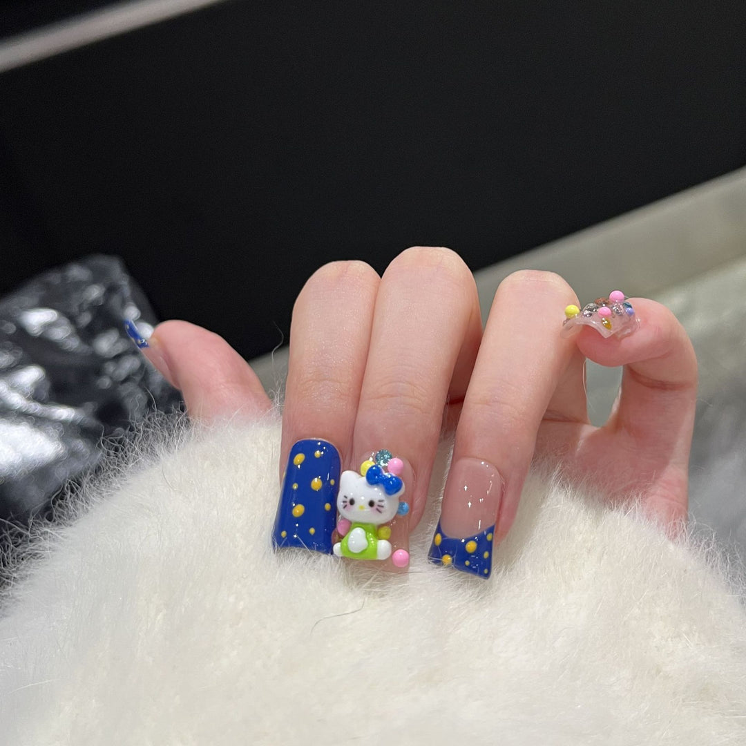 Playful Cartoon-Themed Press-On Nail Set Stornfield