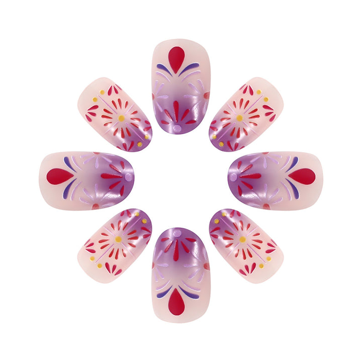 Decorative Floral Design Press-On Nails Stornfield